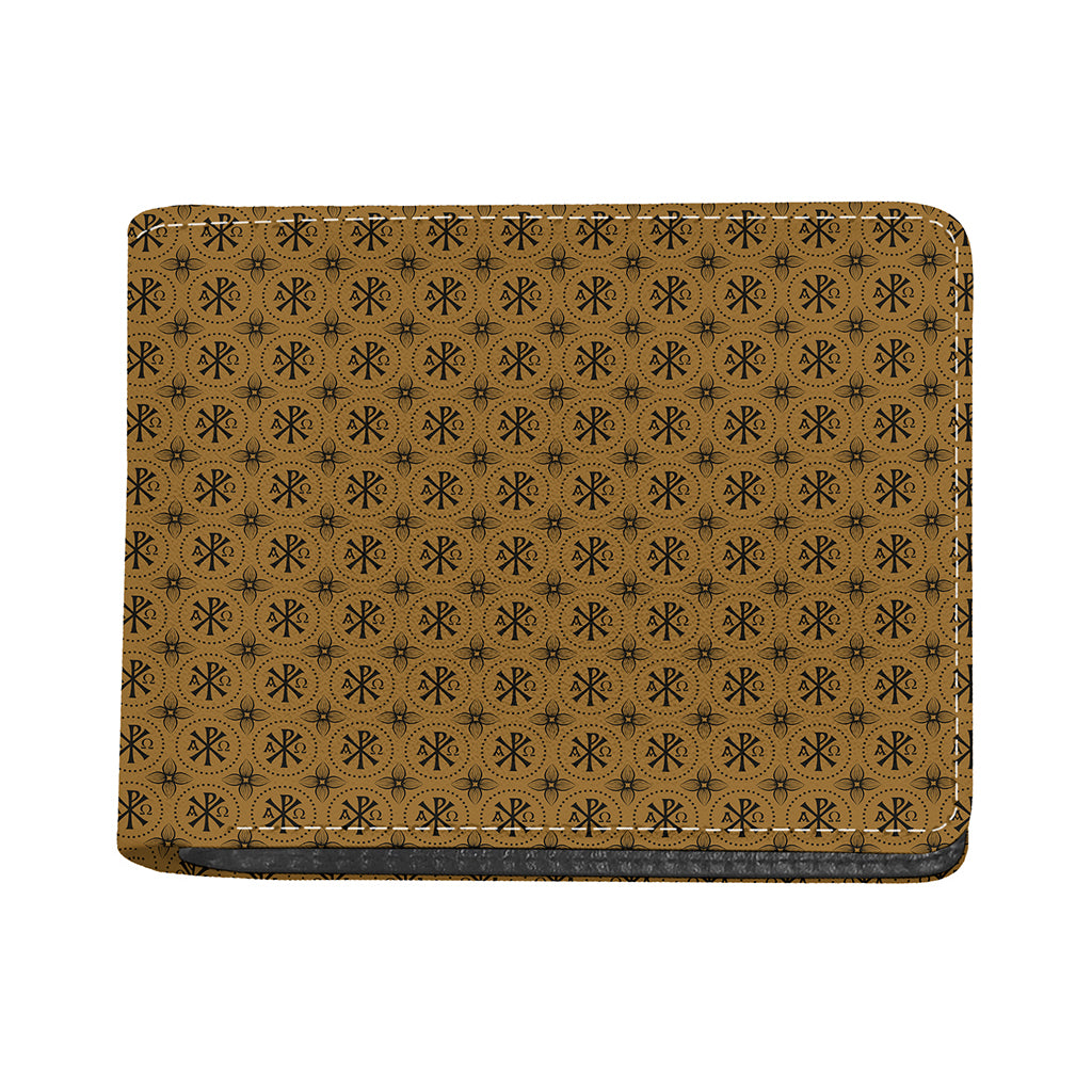 Gold And Black Orthodox Pattern Print Bifold Wallet