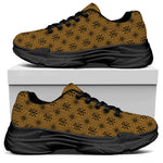 Gold And Black Orthodox Pattern Print Black Chunky Shoes