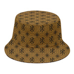 Gold And Black Orthodox Pattern Print Bucket Hat