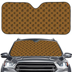 Gold And Black Orthodox Pattern Print Car Windshield Sun Shade
