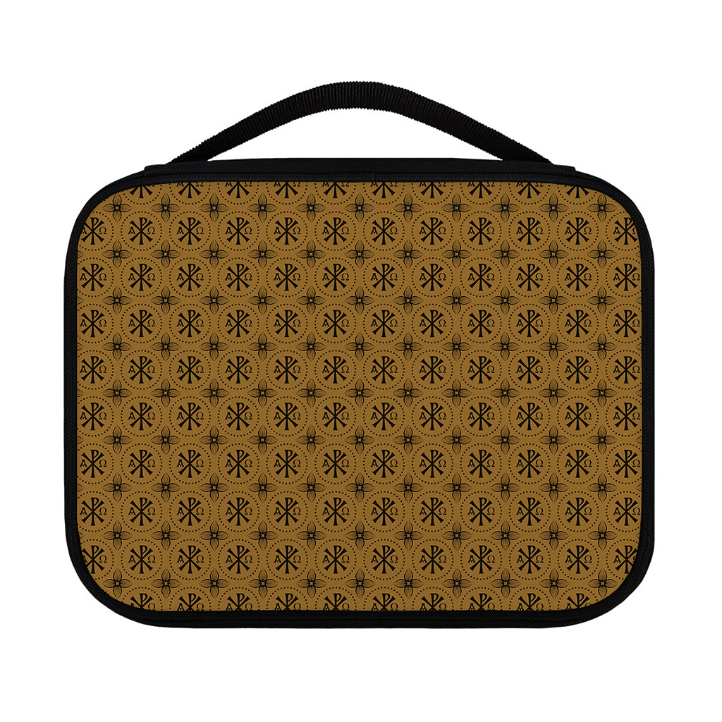 Gold And Black Orthodox Pattern Print Classic Bible Case