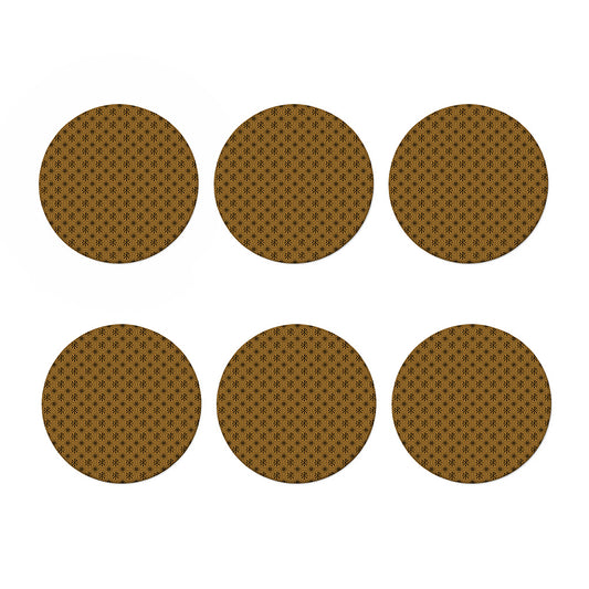 Gold And Black Orthodox Pattern Print Coaster Set