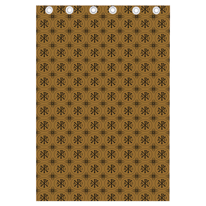 Gold And Black Orthodox Pattern Print Curtain