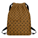 Gold And Black Orthodox Pattern Print Drawstring Backpack