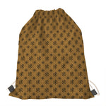 Gold And Black Orthodox Pattern Print Drawstring Bag