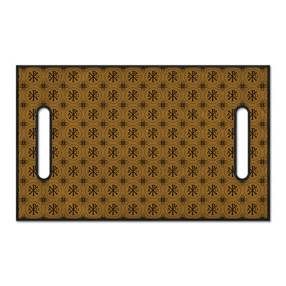 Gold And Black Orthodox Pattern Print Golf Cart Seat Cover
