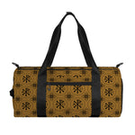 Gold And Black Orthodox Pattern Print Gym Bag