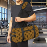 Gold And Black Orthodox Pattern Print Gym Bag