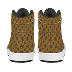 Gold And Black Orthodox Pattern Print High Top Leather Sneakers
