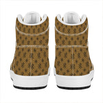 Gold And Black Orthodox Pattern Print High Top Leather Sneakers