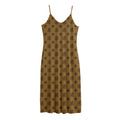 Gold And Black Orthodox Pattern Print Jersey Midi Cami Dress