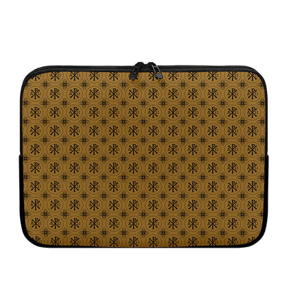 Gold And Black Orthodox Pattern Print Laptop Sleeve