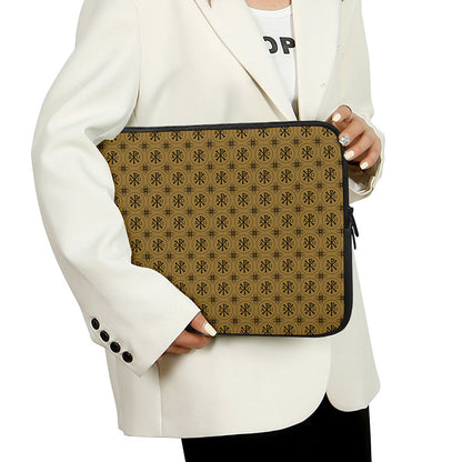 Gold And Black Orthodox Pattern Print Laptop Sleeve