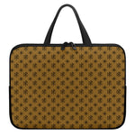 Gold And Black Orthodox Pattern Print Laptop Sleeve With Handle
