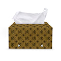 Gold And Black Orthodox Pattern Print Leather Tissue Box Cover