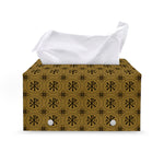 Gold And Black Orthodox Pattern Print Leather Tissue Box Cover