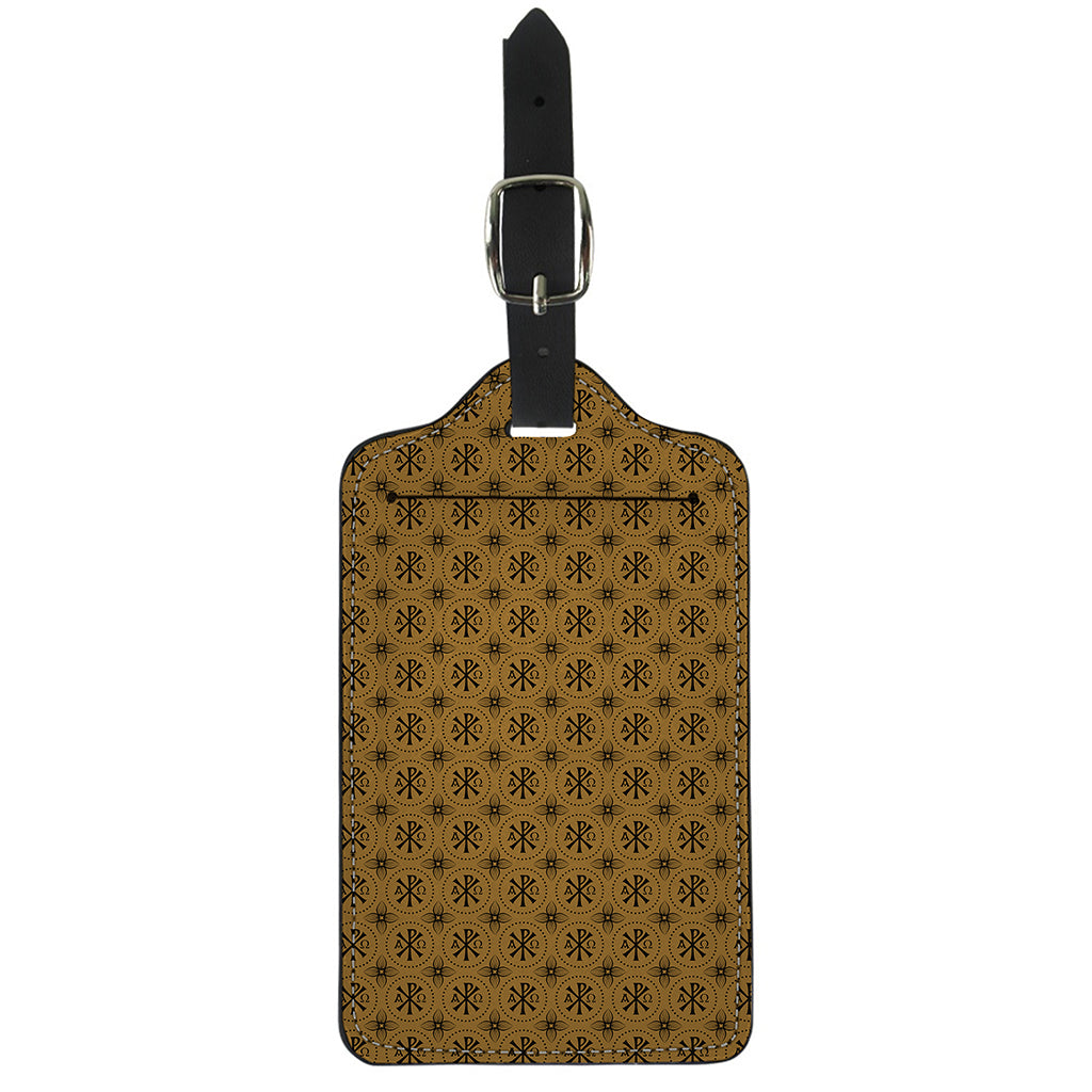 Gold And Black Orthodox Pattern Print Luggage Tag