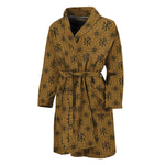 Gold And Black Orthodox Pattern Print Men's Bathrobe