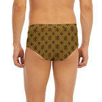 Gold And Black Orthodox Pattern Print Men's Briefs