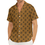 Gold And Black Orthodox Pattern Print Men's Deep V-Neck Shirt
