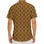 Gold And Black Orthodox Pattern Print Men's Deep V-Neck Shirt