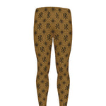 Gold And Black Orthodox Pattern Print Men's leggings