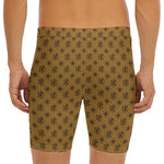 Gold And Black Orthodox Pattern Print Men's Long Boxer Briefs