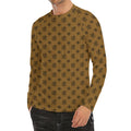 Gold And Black Orthodox Pattern Print Men's Long Sleeve Rash Guard
