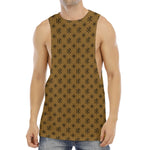 Gold And Black Orthodox Pattern Print Men's Muscle Tank Top