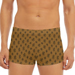 Gold And Black Orthodox Pattern Print Men's Short Boxer Briefs