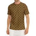 Gold And Black Orthodox Pattern Print Men's Short Sleeve Rash Guard