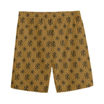 Gold And Black Orthodox Pattern Print Men's Sports Shorts