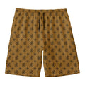 Gold And Black Orthodox Pattern Print Men's Swim Trunks