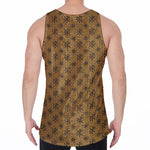 Gold And Black Orthodox Pattern Print Men's Velvet Tank Top