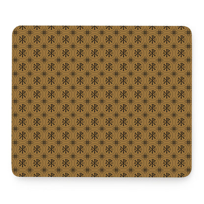 Gold And Black Orthodox Pattern Print Mouse Pad