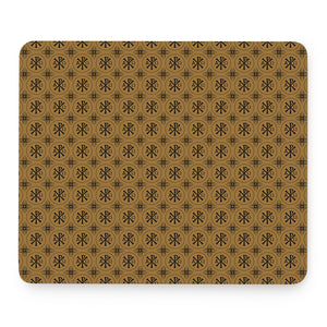 Gold And Black Orthodox Pattern Print Mouse Pad