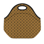 Gold And Black Orthodox Pattern Print Neoprene Lunch Bag