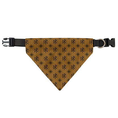 Gold And Black Orthodox Pattern Print Over The Collar Dog Bandana