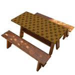 Gold And Black Orthodox Pattern Print Picnic Table Cover
