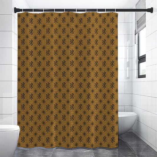 Gold And Black Orthodox Pattern Print Premium Shower Curtain