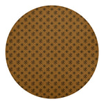Gold And Black Orthodox Pattern Print Round Blanket