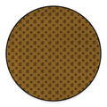 Gold And Black Orthodox Pattern Print Round Floor Mat