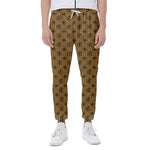Gold And Black Orthodox Pattern Print Scuba Joggers