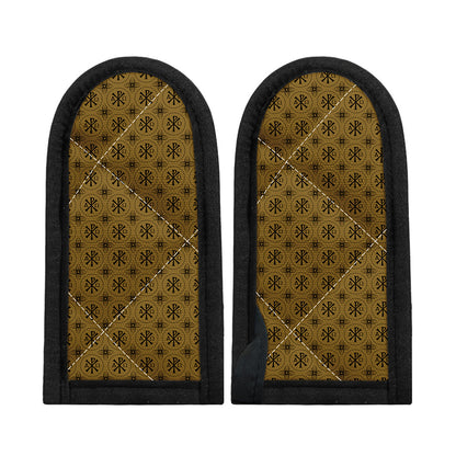 Gold And Black Orthodox Pattern Print Skillet Handle Cover