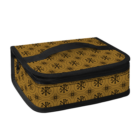 Gold And Black Orthodox Pattern Print Small Lunch Bag