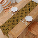 Gold And Black Orthodox Pattern Print Table Runner