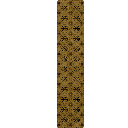 Gold And Black Orthodox Pattern Print Table Runner