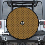 Gold And Black Orthodox Pattern Print Tire Cover With Camera Hole