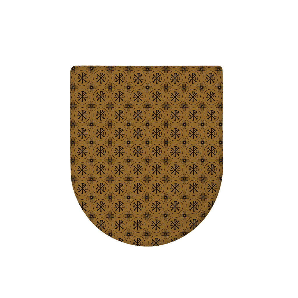 Gold And Black Orthodox Pattern Print Toilet Lid Cover