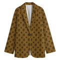 Gold And Black Orthodox Pattern Print Women's Blazer